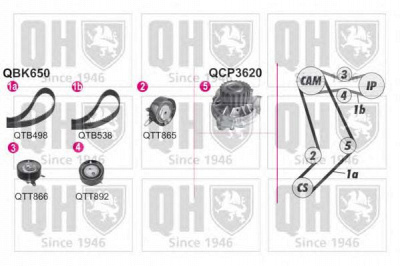 QUINTON HAZELL qbpk6500 -  Водяной насос + комплект зубчатого ремня